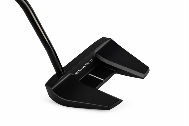 Black golf putter with 'Detroit Putters Co.' branding on a white background